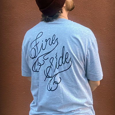 Script Tee - Heather Grey - FIREXSIDE 